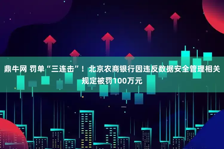 鼎牛网 罚单“三连击”！北京农商银行因违反数据安全管理相关规定被罚100万元